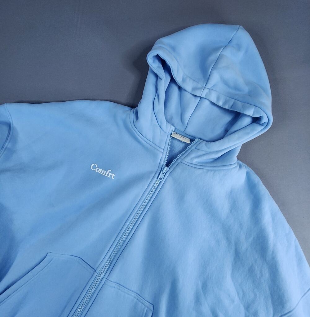 Comfrt Cloud Unisex Full Zip Hoodie Jacket Size Small Astro Blue Lounge wear